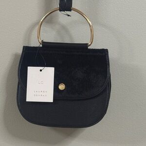 LC Lauren Conrad Black Mini Bag with Gold Accents